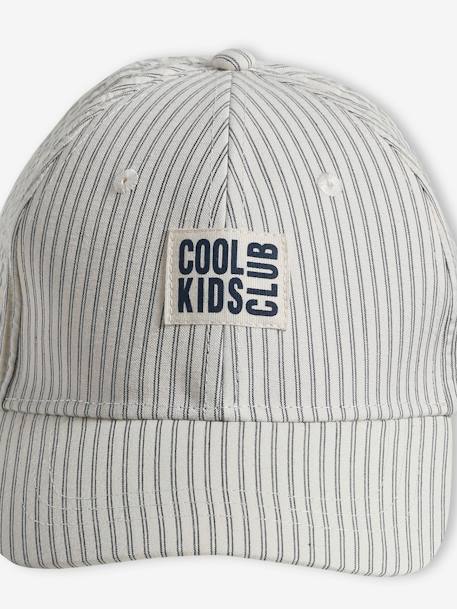 Jungen Cap mit Sticklabel vorn beige gestreift 3