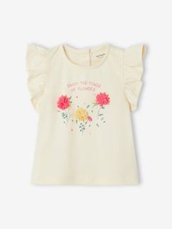 Babymode-Shirts & Rollkragenpullover-Shirts-Mädchen Baby T-Shirt, 3D-Blumen Oeko-Tex