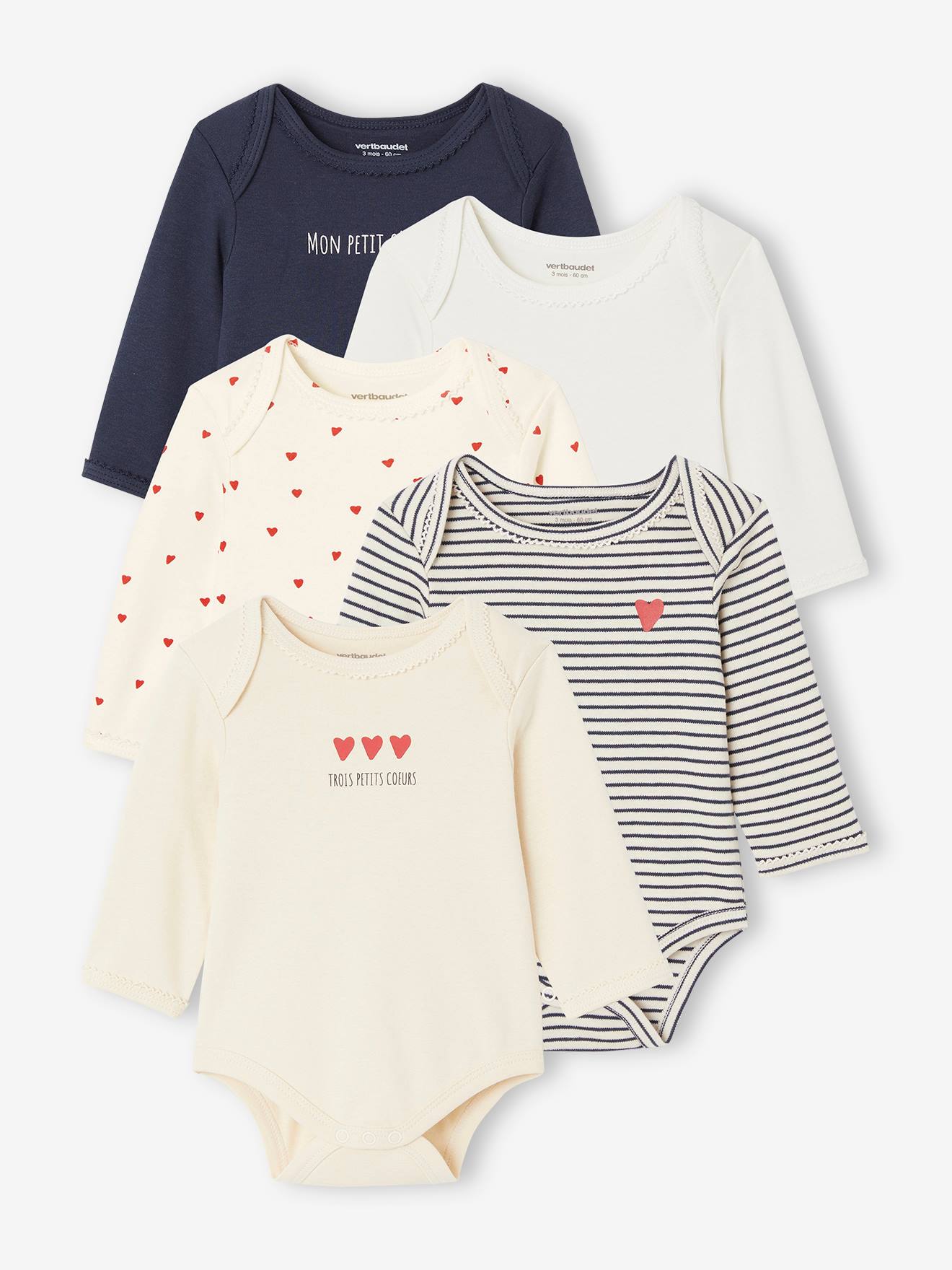 5er-Pack Baby Schlupfbodys Bio-Baumwolle