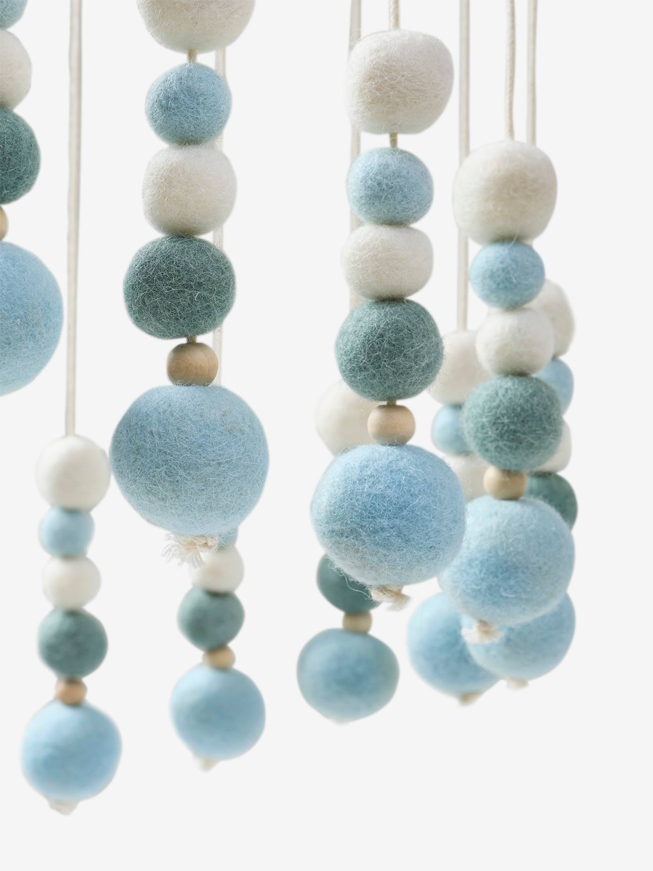 Thumbnail - Kinderzimmer Mobile mit Filzkugeln salbei