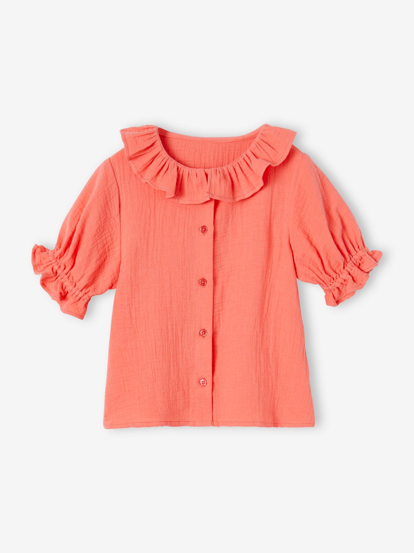 Mädchen Musselinbluse mit Kragen