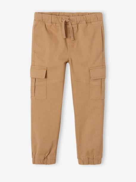 Jungen Cargohose mit Dehnbund OEKO-TEX®, Bundweite verstellbar dunkelkhaki+eisblau+graubeige 18