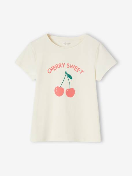 Mädchen T-Shirt, Message-Print BASIC Oeko-Tex - bonbon rosa+erdbeer+himmelblau+koralle+marine+rot+tannengrün+vanille - 29