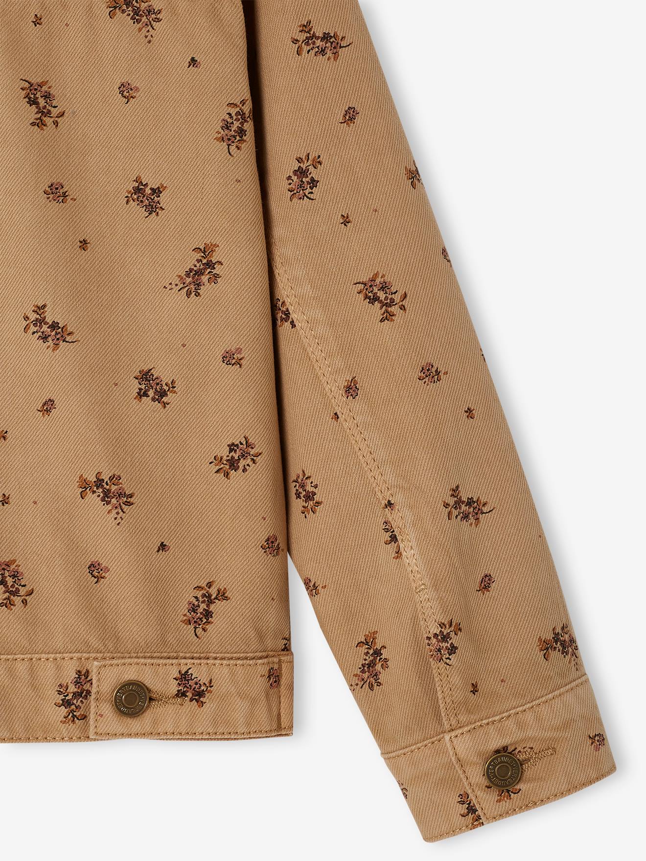 Thumbnail - Geblümte Jacke aus Baumwolltwill mit Kragen Mädchen