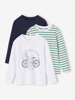 Jungenkleidung-Shirts, Poloshirts & Rollkragenpullover-Shirts-3er-Pack Jungen Langarmshirts BASIC Oeko-Tex