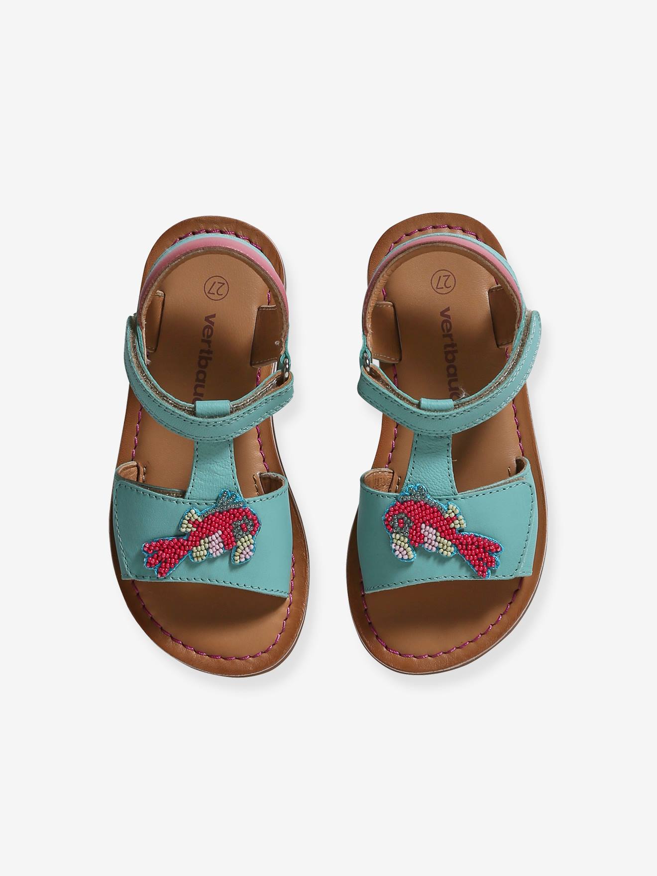 Thumbnail - Mädchen Klett-Sandalen mit Perlen