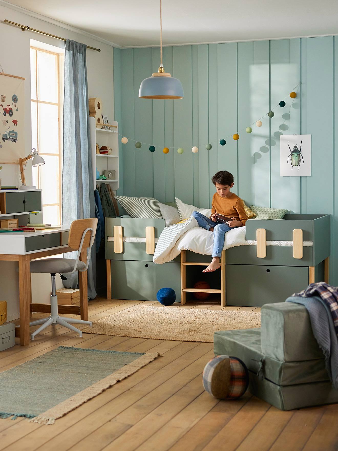 Thumbnail - Kinder Kombi-Hochbett EVEREST mit Aufbewahrung