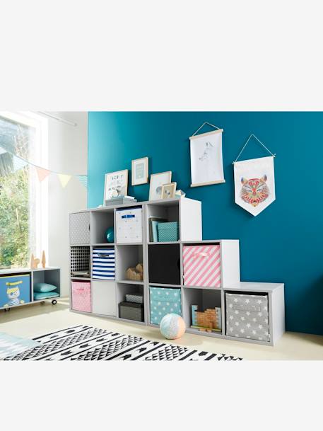 Kinder Stufenregal mit 6 Fächern - grau+weiß - 4