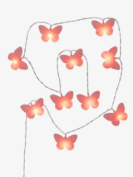 Lichterkette 'Schmetterlinge', Lichtergirlande - rosa - 2