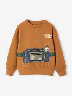 Jungenkleidung-Pullover, Strickjacken, Sweatshirts-Sweatshirts-Jungen Sweatshirt mit Taschen-Effekt Oeko-Tex