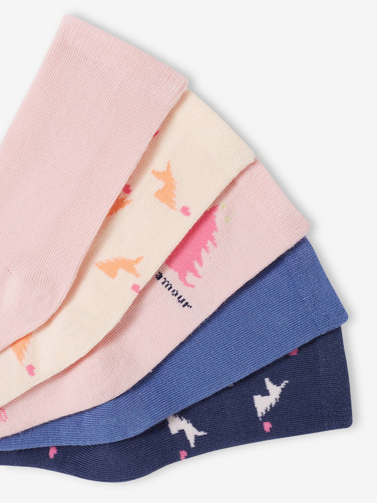 Thumbnail - 5er-Pack Mädchen Socken mit Einhorn und Herzen