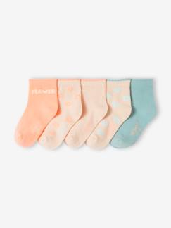 -5er-Pack Mädchen Socken mit Blumen Oeko-Tex