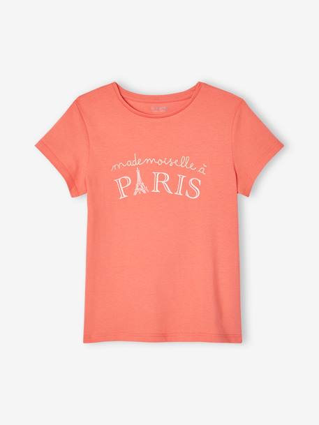 Mädchen T-Shirt, Message-Print BASIC Oeko-Tex - bonbon rosa+erdbeer+hellblau+himmelblau+koralle+marine+rot+tannengrün+vanille+wollweiß - 23