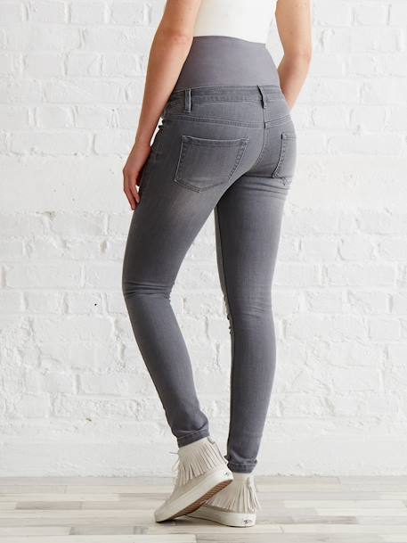 Umstands Slim-Fit-Jeans, Schrittl. 85 cm - dark blue+grau+schwarz - 18