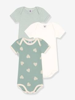 Babymode-3er-Pack Baby Kurzarm-Bodys PETIT BATEAU