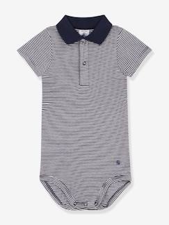 Babymode-Bodys-Baby Kurzarm-Body mit Polokragen PETIT BATEAU