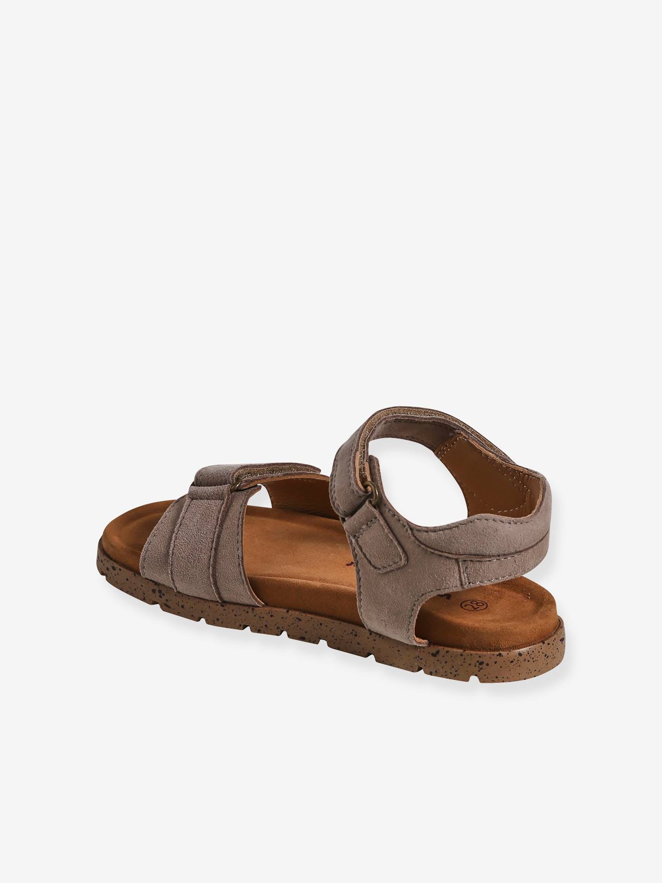 Thumbnail - Kinder Leder-Sandalen mit Klettriemchen sandfarben