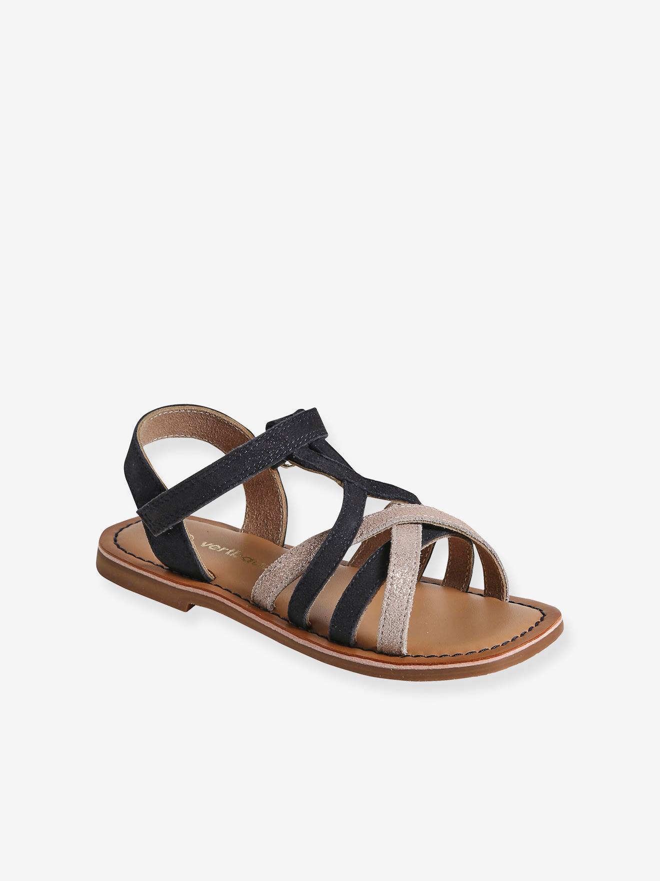 Kinder Leder-Sandalen mit Anziehtrick set
