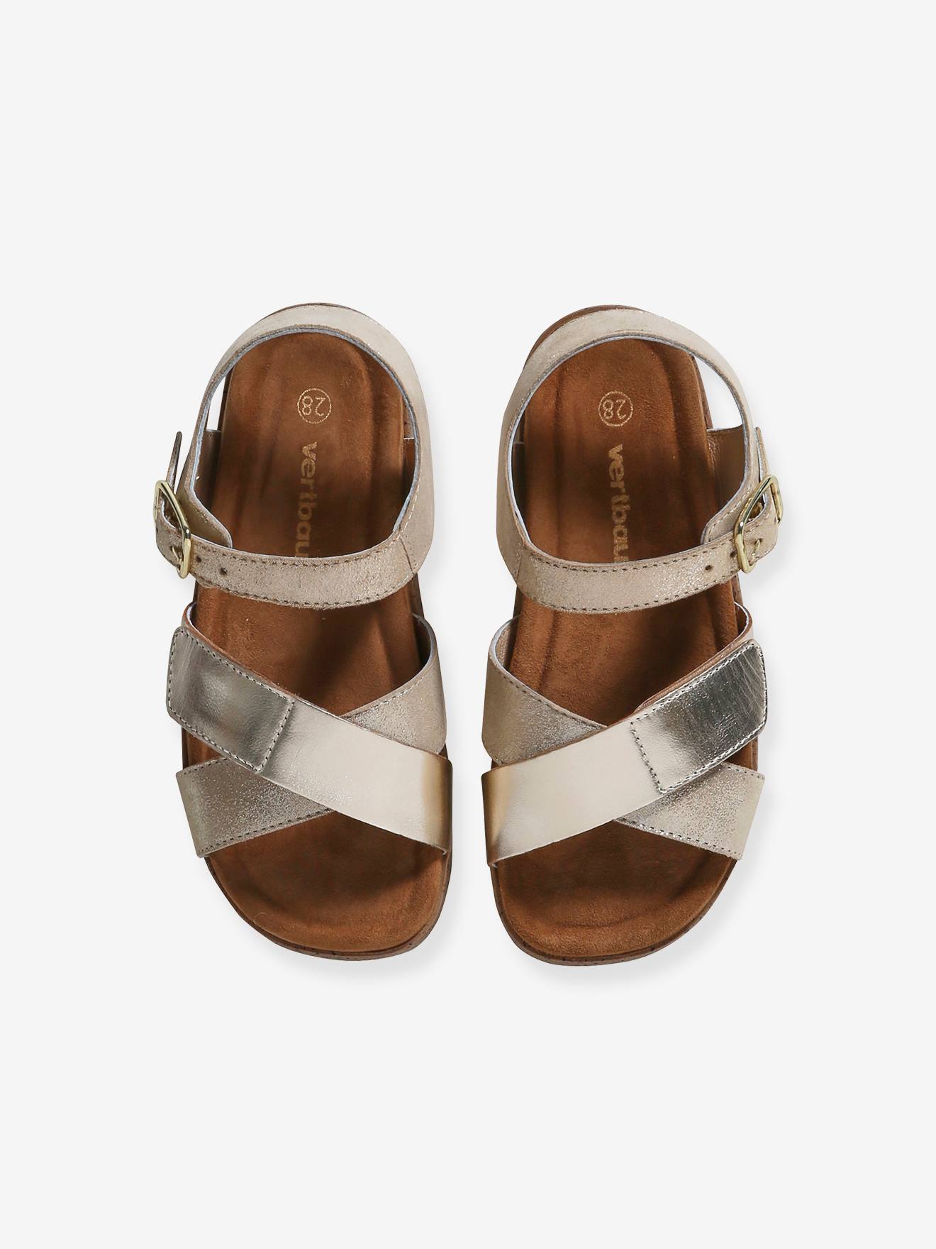 Thumbnail - Offene Kinder Ledersandalen mit Klettriemchen
