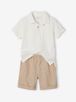 -Festliches Jungen-Set: Poloshirt & Shorts