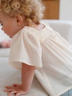 Babymode-Baby Bluse mit Lochstickerei