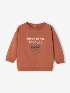 Babymode-Pullover, Strickjacken & Sweatshirts-Baby Sweatshirt SUPER-HÉROS RIGOLO, personalisierbar Oeko-Tex
