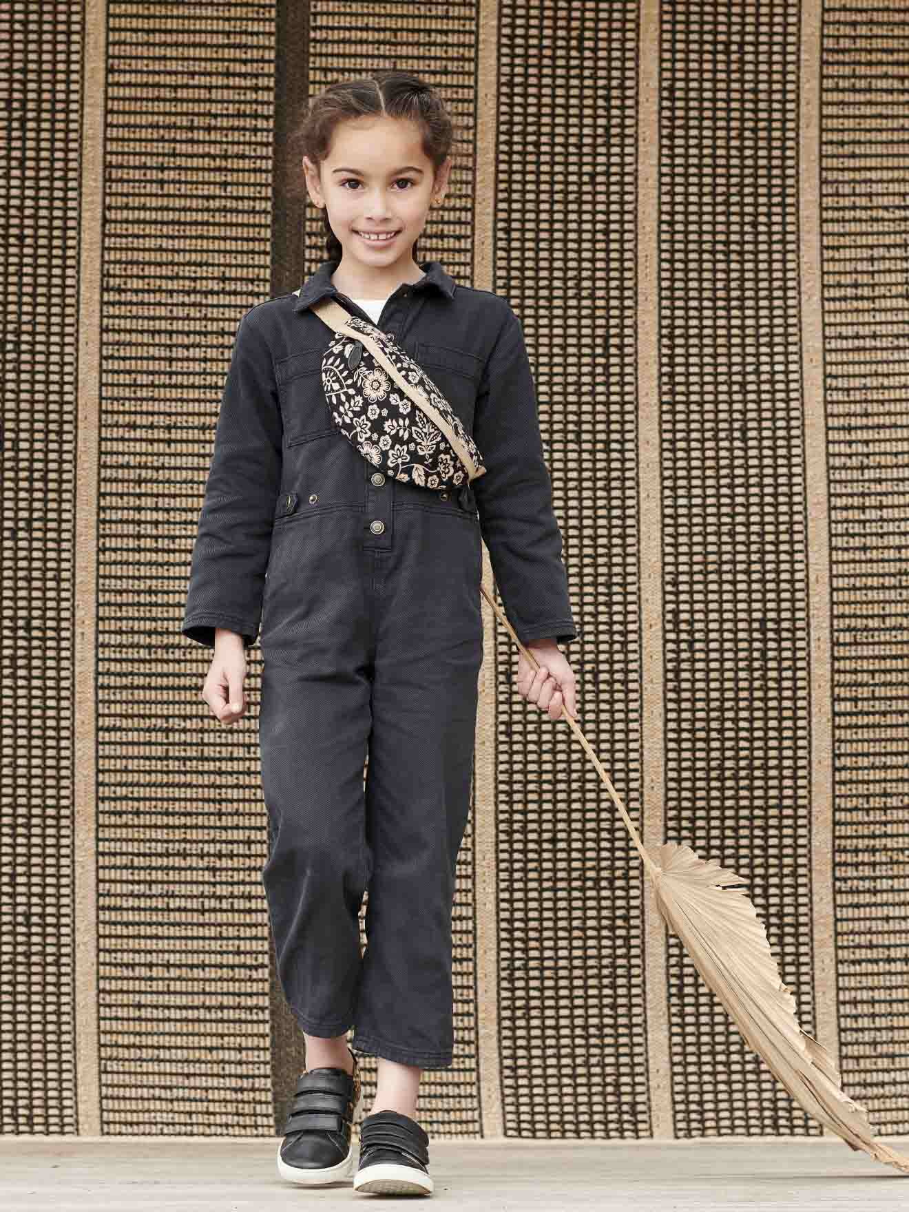 Mädchen Jumpsuit im Worker-Style grau Gr. 92/98 von vertbaudet