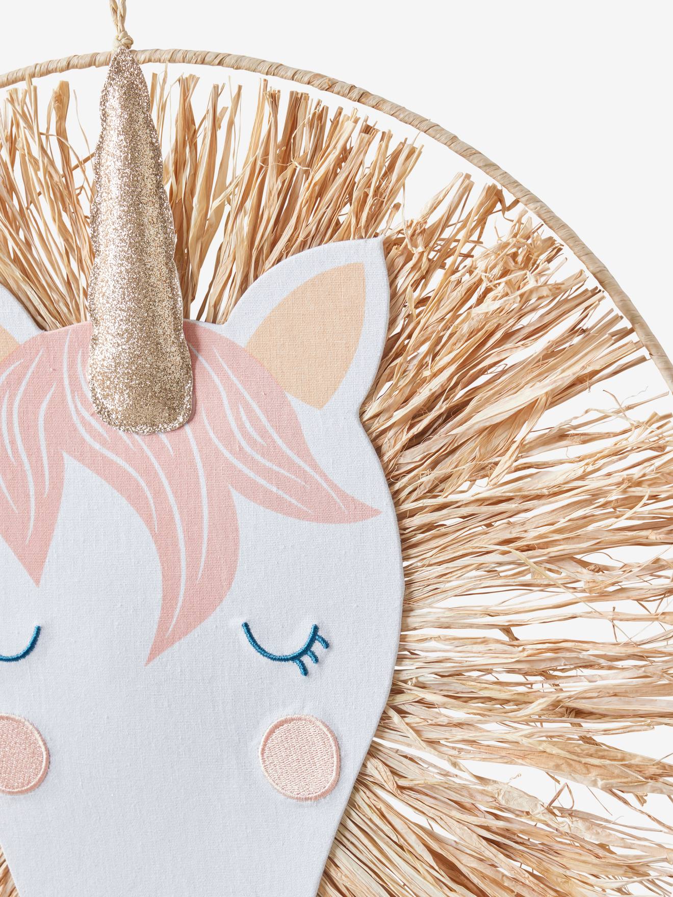 Thumbnail - Kinderzimmer Traumfänger EINHORN aus Naturbast
