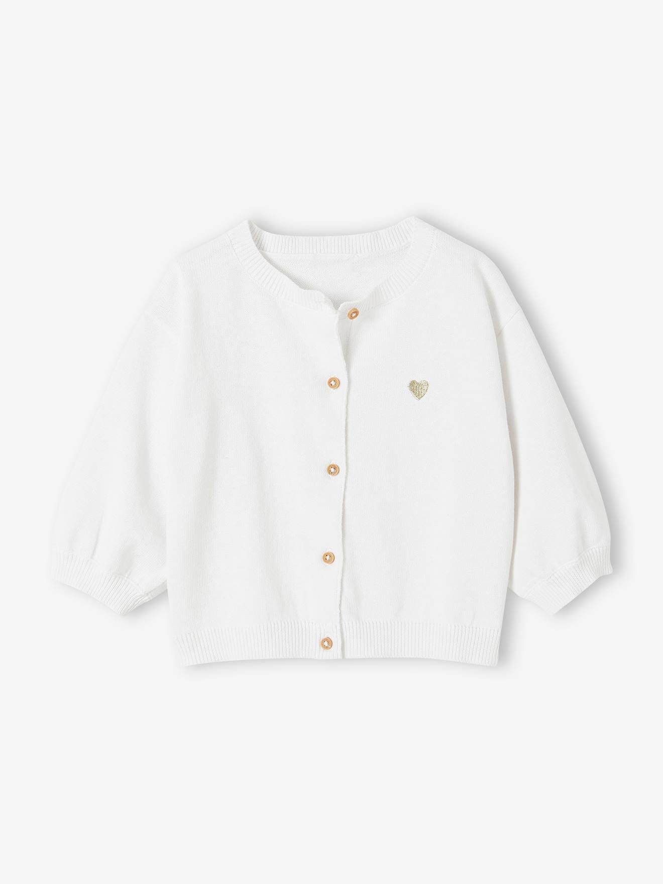 Baby Cardigan mit Herzstickerei BASIC
