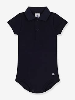 -Baby Kurzarm-Body mit Polokragen PETIT BATEAU, Bio-Baumwolle