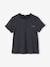 Mädchen T-Shirt mit Glanzstreifen, personalisierbar - marine+wollweiß - 2