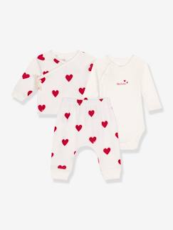 Babymode-3-teiliges Baby-Set PETIT BATEAU, Herzen