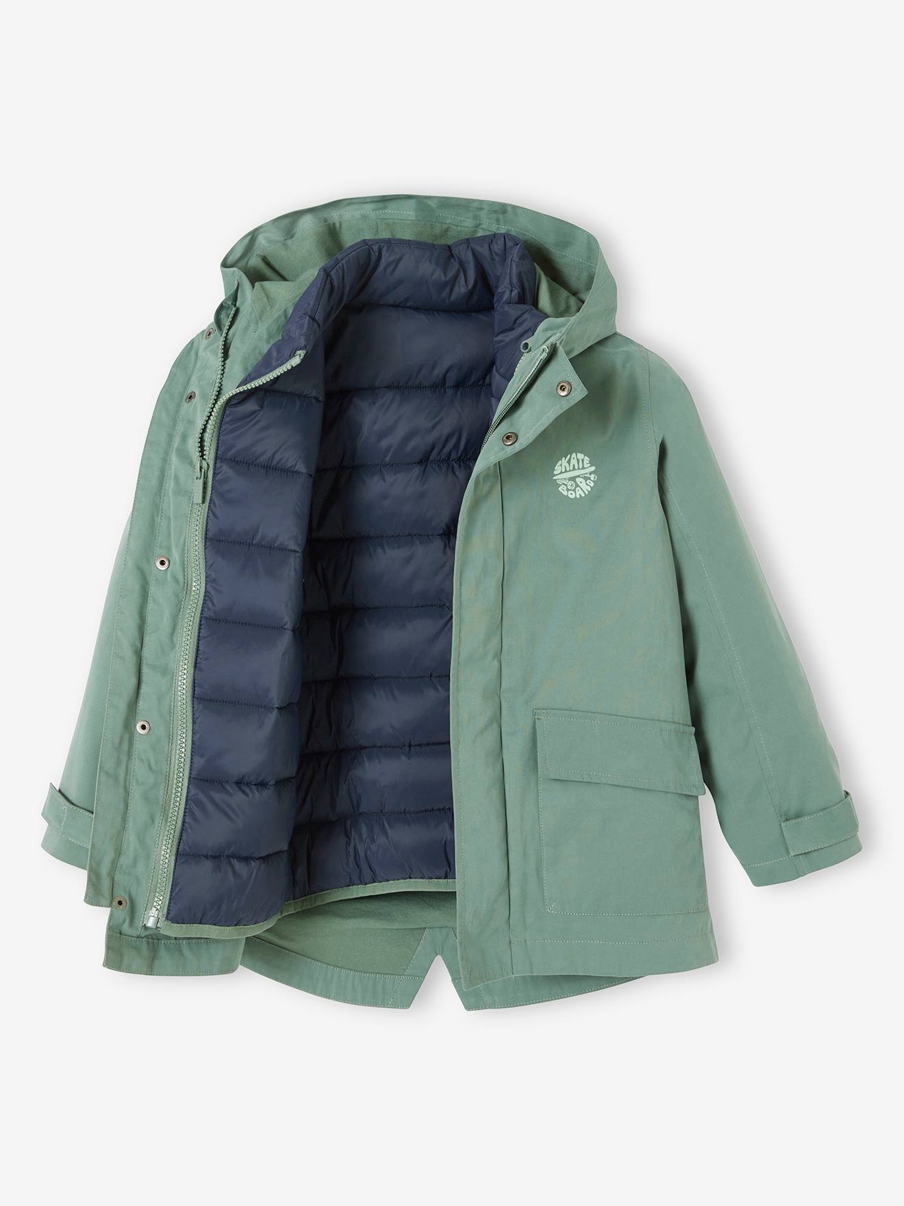 Thumbnail - Jungen 3-in-1-Jacke mit Recycling-Polyester salbei