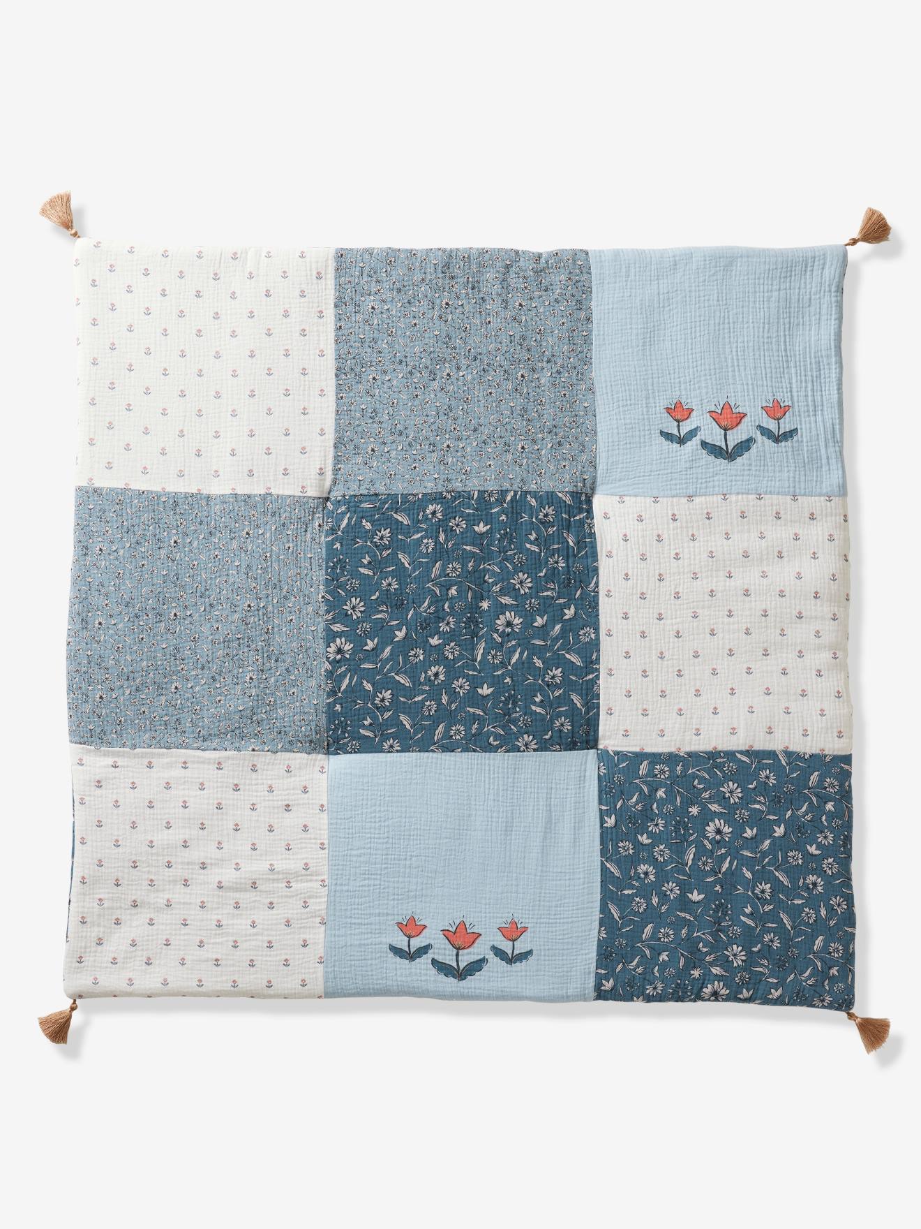 Baby Patchwork-Spieldecke/ Laufstalleinlage INDIEN BLUME