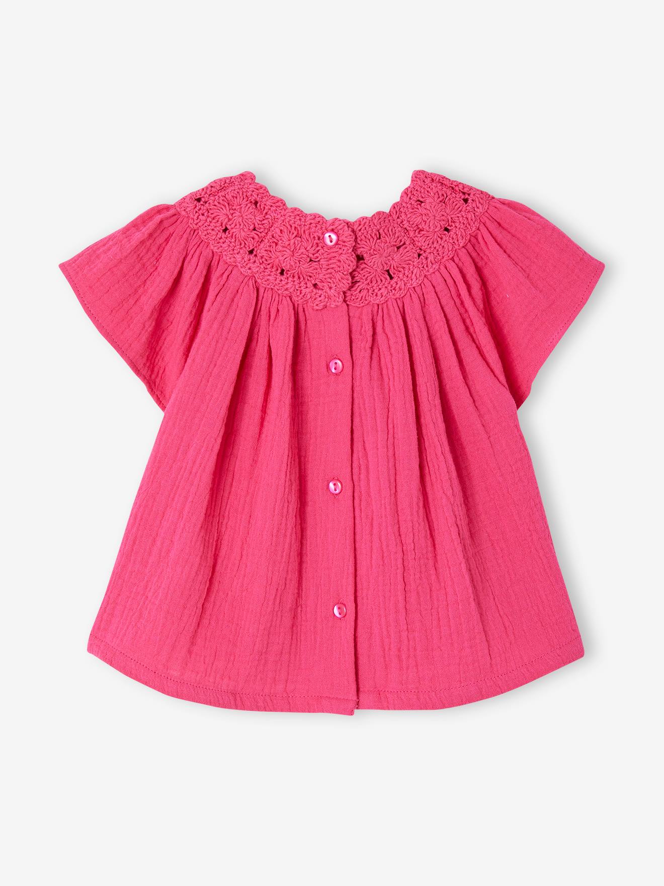 Thumbnail - Mädchen Baby Bluse mit Häkelspitze