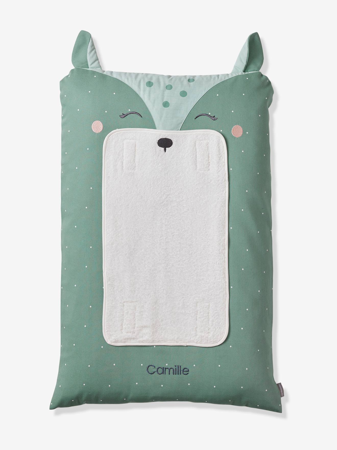 Bezug für Baby Wickelauflage REH, personalisierbar grün Gr. 72x49 von vertbaudet