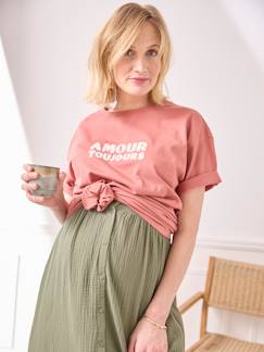 Umstandsmode-Umstands-T-Shirt mit Schriftzug Bio-Baumwolle