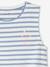Mädchen Top mit Knoten, bedruckt Oeko-Tex - dunkelblau+graublau+wollweiß - 3