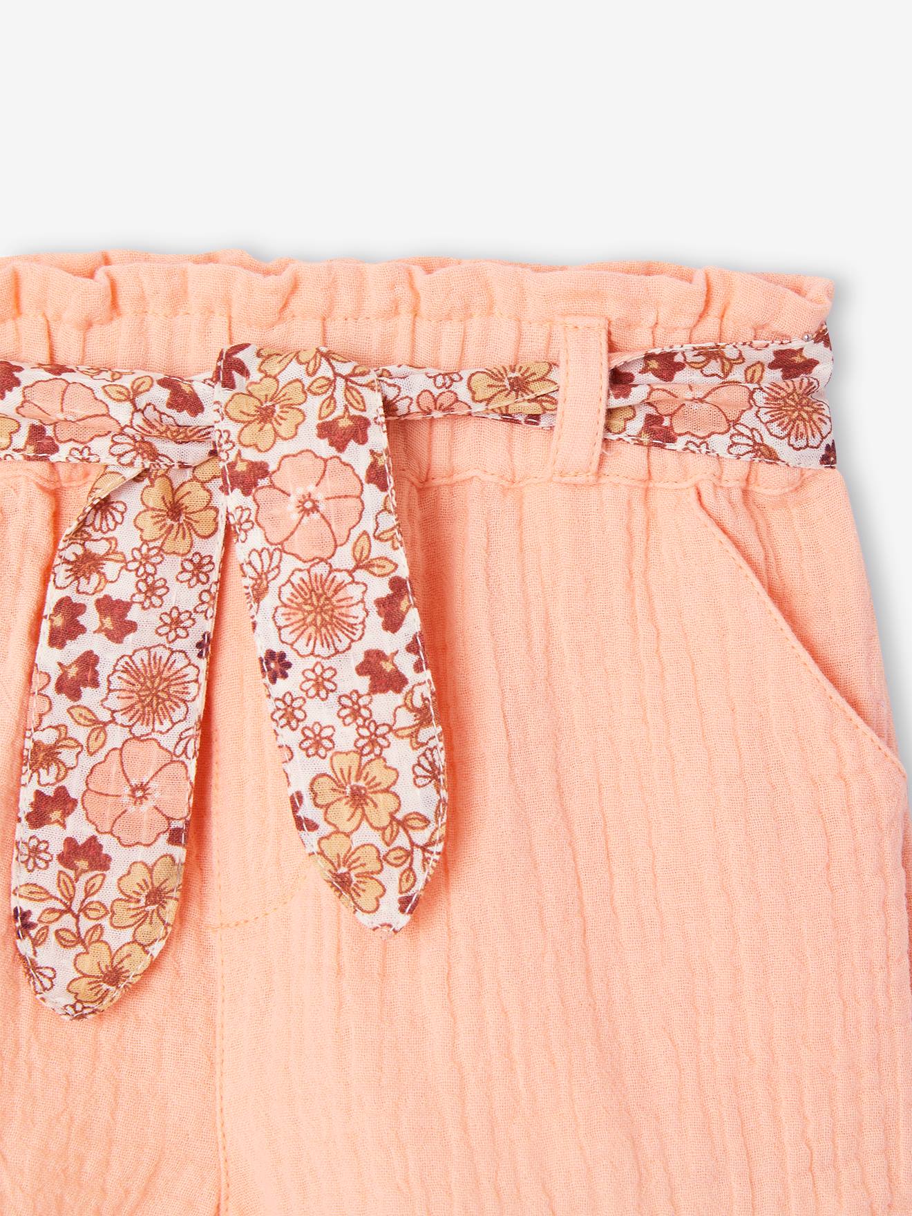 Thumbnail - Baby Musselin-Shorts mit Blumengürtel