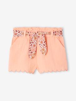 -Baby Musselin-Shorts mit Blumengürtel