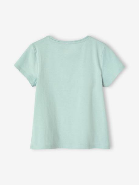 Mädchen T-Shirt, Message-Print BASIC Oeko-Tex - bonbon rosa+erdbeer+himmelblau+koralle+marine+rot+tannengrün+vanille - 8