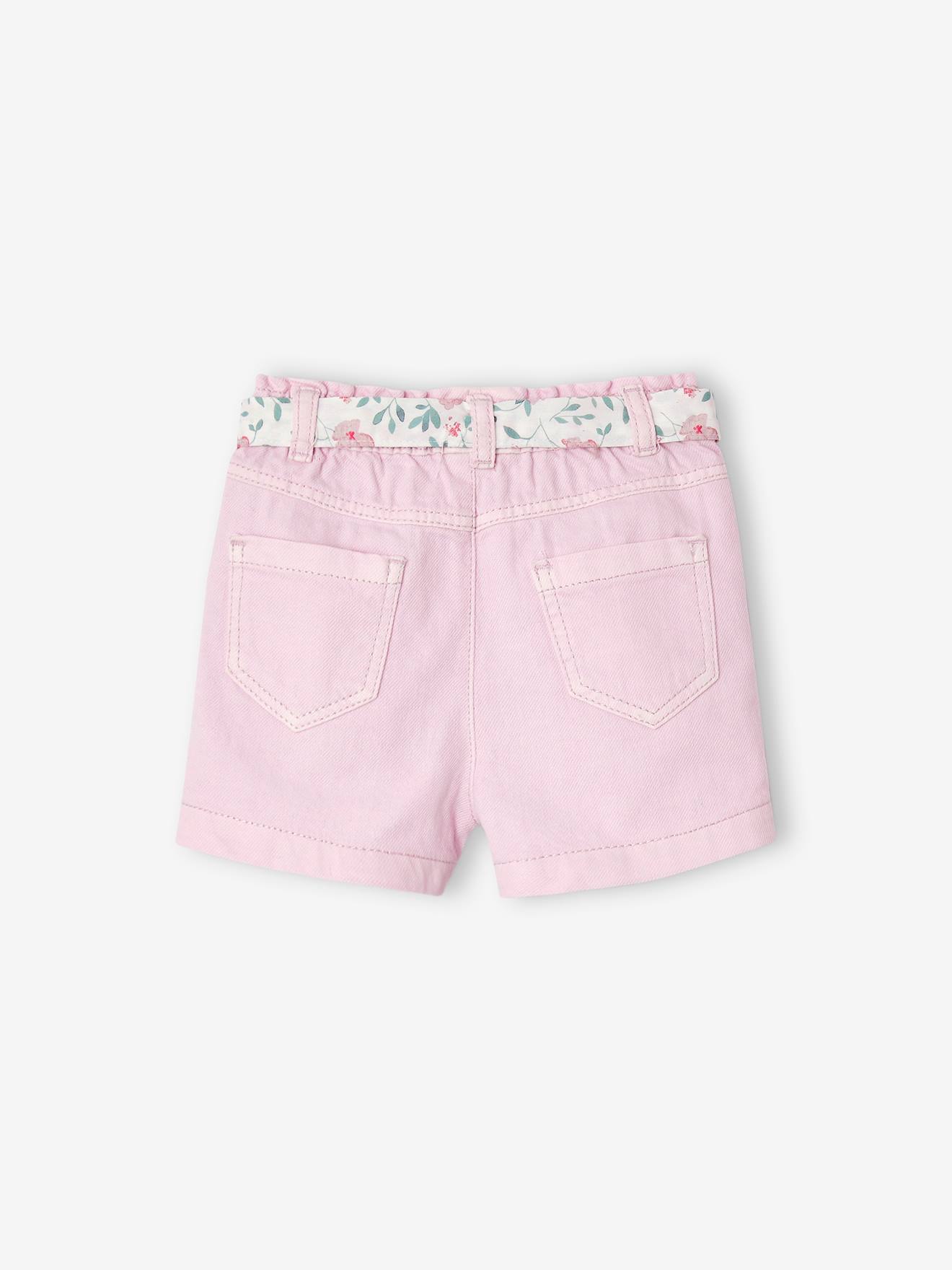 Thumbnail - Mädchen Baby Paperbag-Shorts mit Gürtel lila