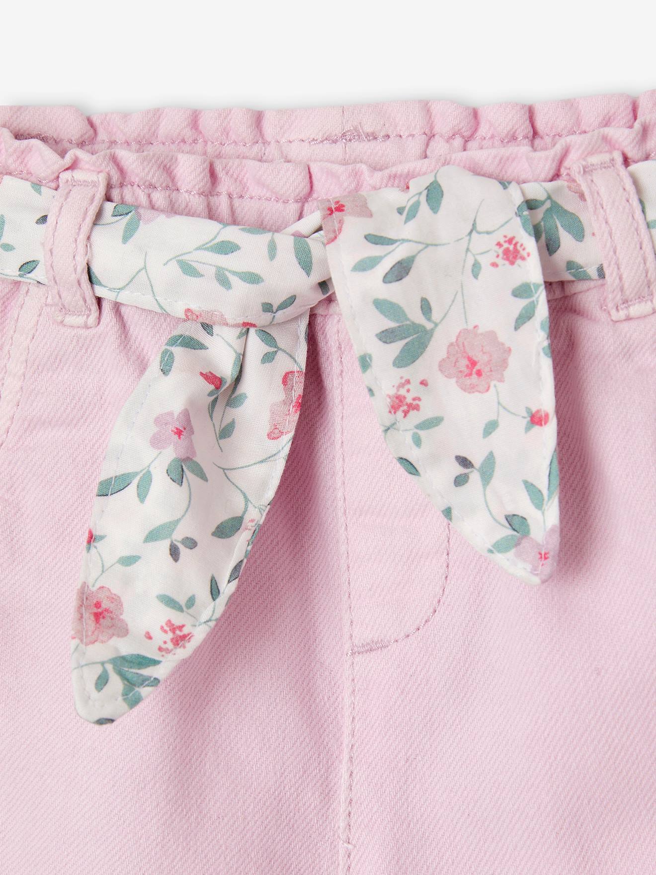 Thumbnail - Mädchen Baby Paperbag-Shorts mit Gürtel lila