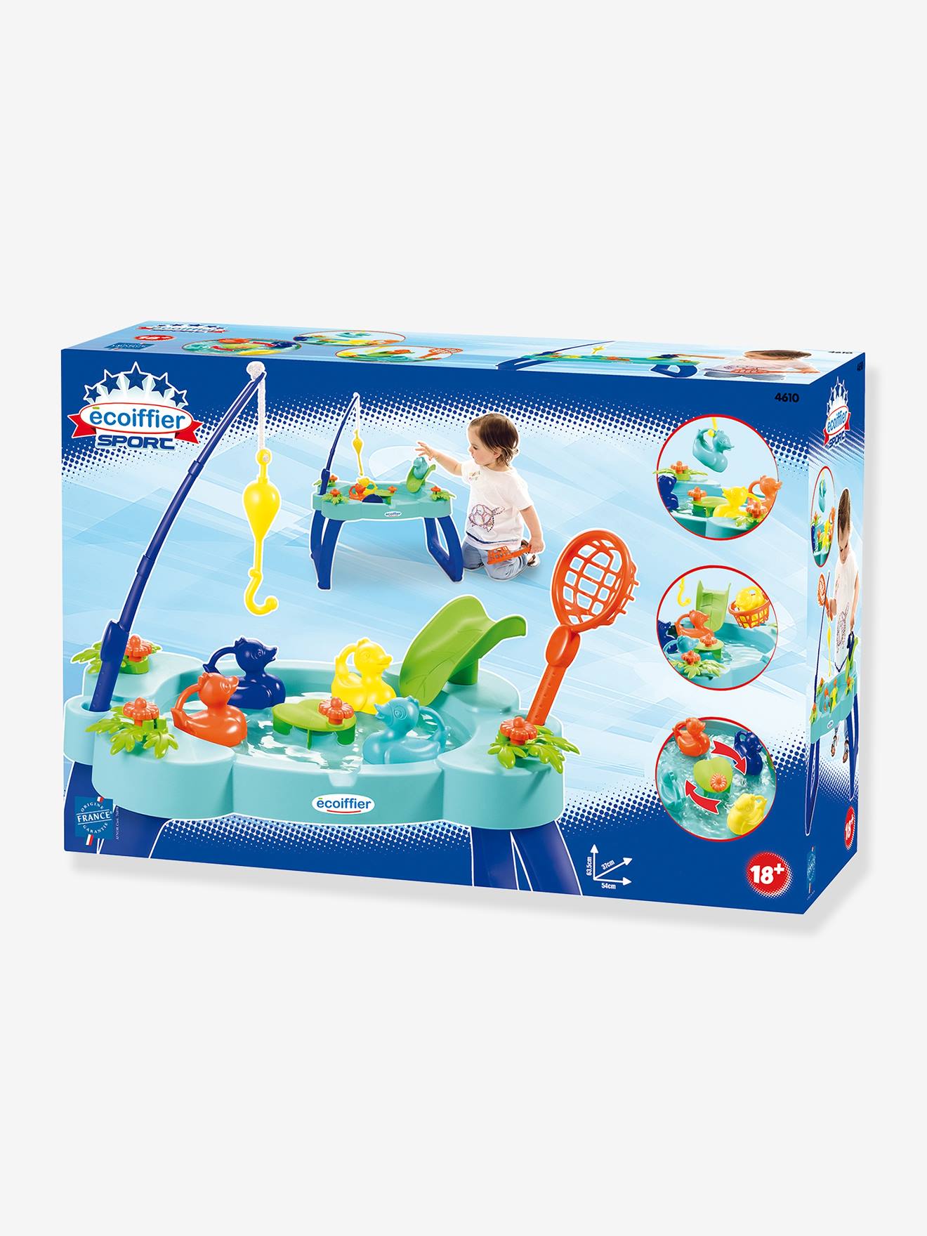 Ecoiffier Angeltisch Für Enten – Outdoor-Spiel Ab 18 Monaten, Mit Angelrute, Kescher Und 4 Enten