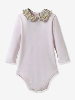 Babymode-Bodys-Baby Body mit Liberty-Kragen CYRILLUS, Bio-Baumwolle