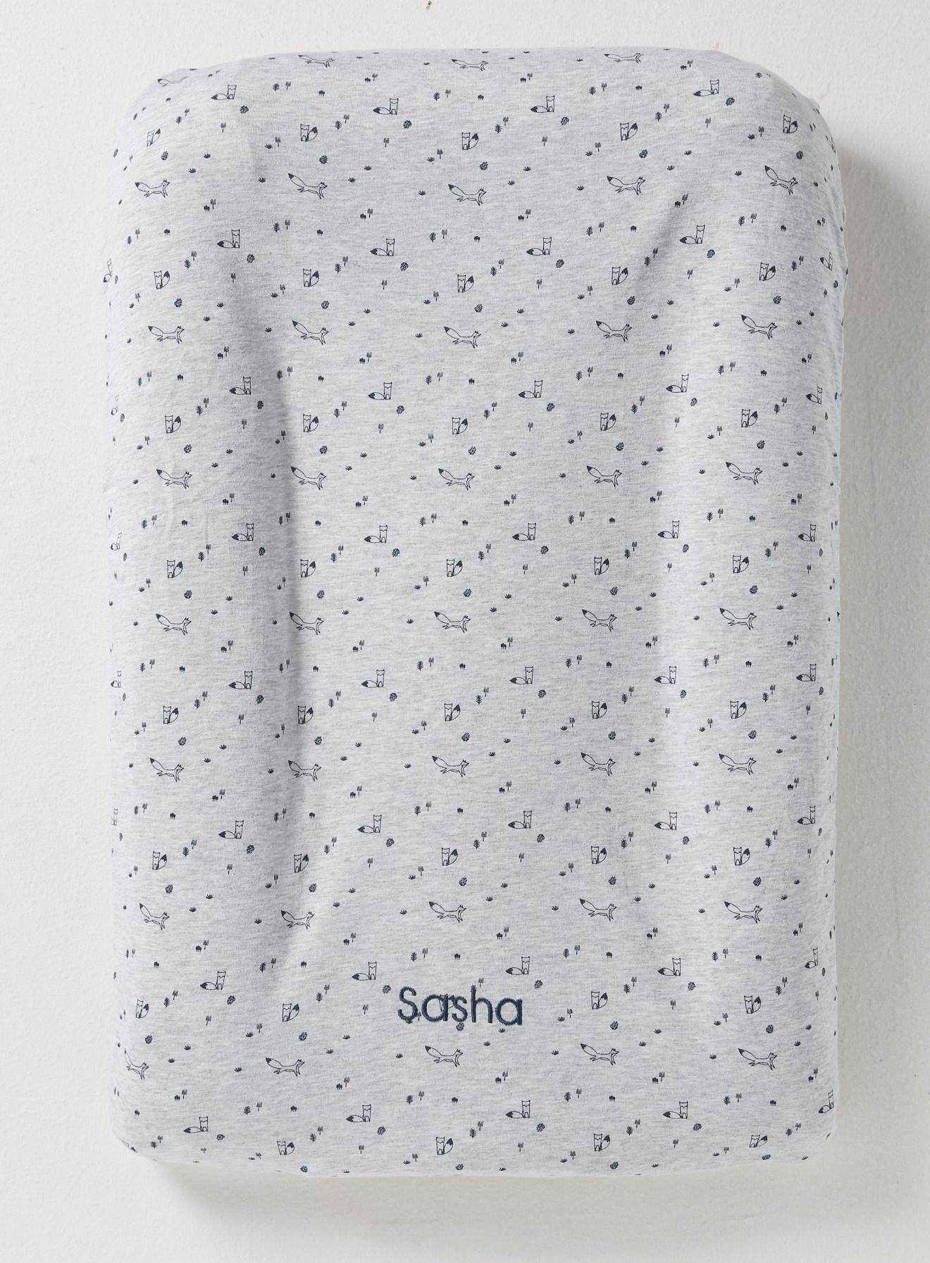 Bezug für Wickelauflage, personalisierbar grau fuchs von vertbaudet