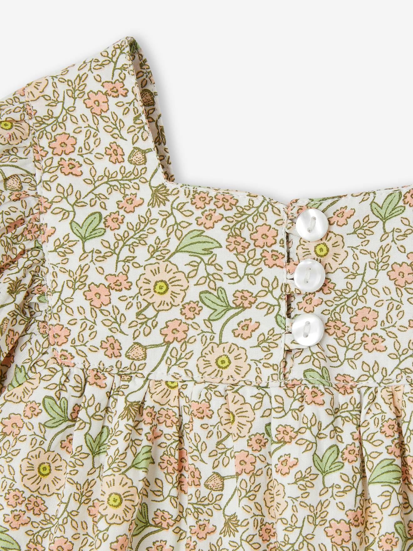 Thumbnail - Mädchen Baby Kleid mit Spitze vanille