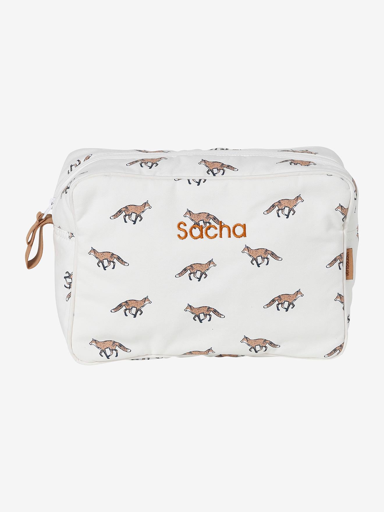 Vertbaudet Kinder Waschbeutel Wollweiß Füchse Einheitsgröße