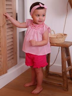 Babymode-Mädchen Baby-Set: Bluse, Shorts & Haarband