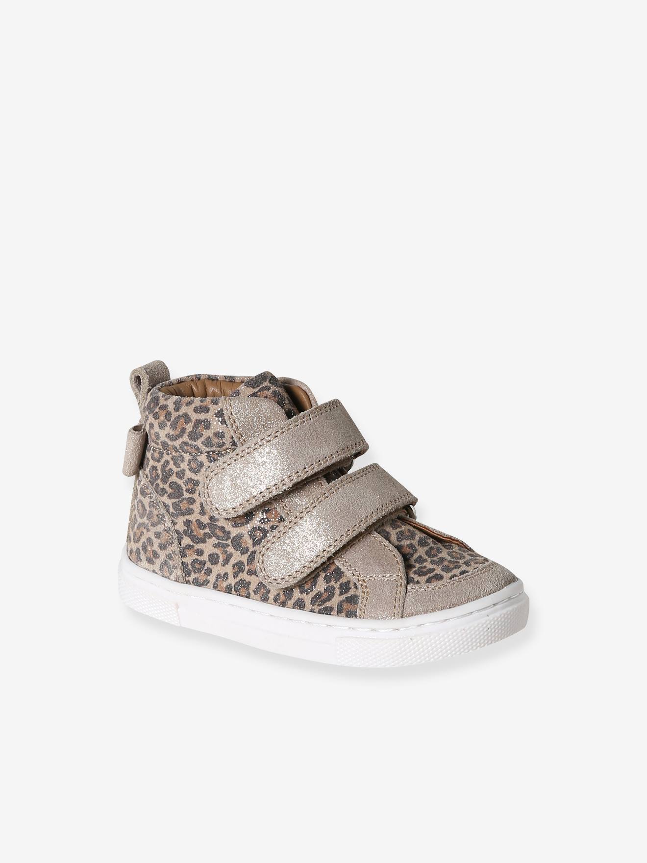 Hohe Baby Klett-Sneakers aus Leder